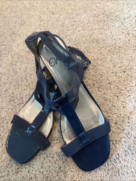 It'S Ok Shoes - Women’s Navy T-Strap Sandals - Sleek Navy Blue